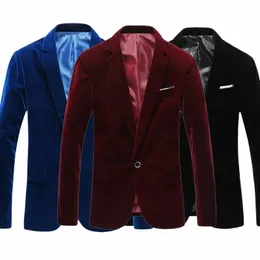 Jaqueta masculina Casaco Fit Veet Blazer Formal Casual Casamento Magro Terno de Festa de Luxo O3Dt #