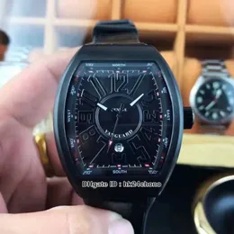 Nuovo Vanguard V 45 SC DT 3D Literal Orologio automatico da uomo PVD Cassa in acciaio nero Orologi sportivi da uomo di alta qualità Cinturino in caucciù in pelle293t