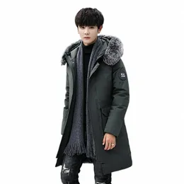 New Fi Autunno Inverno Outwear Piumino Uomo Pelliccia antivento Con cappuccio Anatra Giù Parka Uomo Lg Cappotto caldo spesso JK-809 Y0t9 #