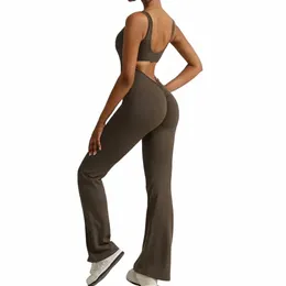 Sport Overall Frauen 2023 Leicht ausgestellte Hosen Gym Fitn Overalls Push Up Strampler für Frauen Sportswear Mos Muje w3kD #