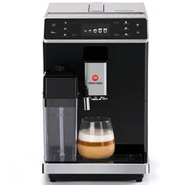 Máquina de café expresso super automática Mcilpoog, máquina de café expresso totalmente automática com moedor, cafeteira com tela sensível ao toque fácil de usar com bocal de leite.