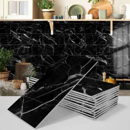 Naklejki 16pcs marmurowa naklejka ścienna samozwańczy panele ścienne winylowa tapeta na kuchnię łazienka backsplash dom