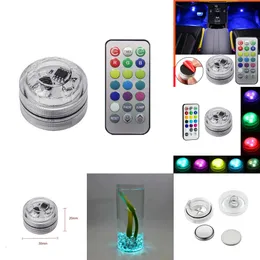 Upgrade New Wireless Adhesive LED Car Interior Ambient Remote Control Decoration Auto Roof Foot Atmosphere Lamp Battery Colorful Light