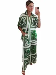 2 피스 세트 여성을위한 아프리카 세트 새로운 아프리카 인쇄 탄성 바진 가기 바지 바지 록 스타일 Diki 유명한 양복 의상 A9TB#