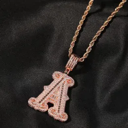 Iced Out Pendant Custom Name Pendant Necklace For Men Women Prong Seting CZ Zircon Letters Halsband Hip Hop Jewelry Rostfritt stålkedja