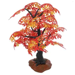 Fiori decorativi Modello di acero Ornamento a forma di albero Giardino artificiale Vasi per piante da interno in plastica per piccole decorazioni per ufficio