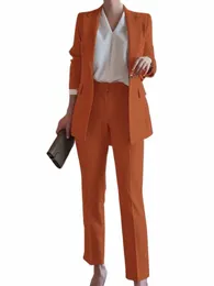 2st LG Sleeve Blazer Suits Fi Spring Office Byxor Suits Solid Tracksuit 2024 Zanzea Elegant Women ol Work Pants Set C5JZ#