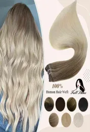 Saç Uzatma Parçaları Uzantılar De Trama Cabello Humano Brillante Para Saln Mechones Renk Rubio Gradado 100g Piel Remy Recta Sedosa 2102223169794