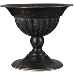Vazolar siyah saksılar açık flowerpot düzenleme konteyner masa üstü kabı 15.5x14cm sürahi vazo demir sürahi fincan urn ziyafet