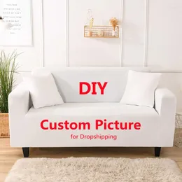 Stol täcker anpassad stretch soffa täckt tryckt soffa slipcovers personaliserad po anpassad diy tryck på begäran droppe