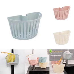 2024 Plastic Kitchen Sink Basket Punch-Free Hanging Drain Rack Faucet Holder Kitchen Brush Sponge Soap Storage Holder Drainage Shelf