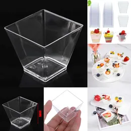 2024 25/50/100Pcs 60Ml Disposable Plastic Dessert Cups Birthday Transparent Party Ice Cream Cup Home Christmas Supplied