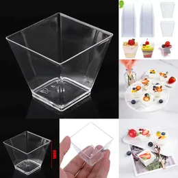 2024 25/50/100 Pz 60 Ml Bicchieri da dessert in plastica usa e getta Compleanno Trasparente Party Ice Cream Cup Home Natale Fornito