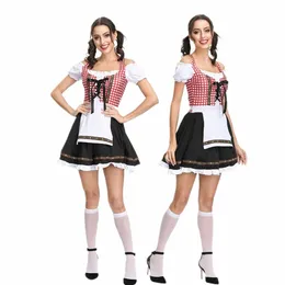 Traditi German Wench Dirndl Dr Bavarian Oktoberfest Costume Beer Maid Cosplay Fancy Dr G4fy#