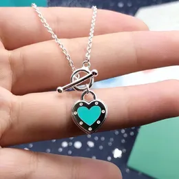 Silver Color Women Designer Necklace Original Logo S925 Heart Love Pendants Jewelry Luxury بدون صندوق