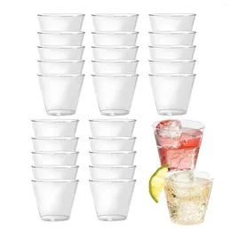 Одноразовые стаканчики, соломинки, 25 прозрачных пластиковых стаканов, 270 мл, стаканы для свадебной вечеринки, стаканы для виски