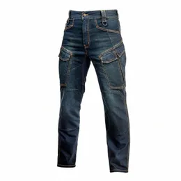 Autumn Men Pants Military Tactical Jeans Male Multiple Pockets last Pant Casual Straight Dimem Jeans Trousers Plus Size S-4XL L35E#