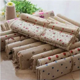 النسيج Zakka Linen 25cm*25cm 20pcs القطن النسيج الدهون ربع حزمة عتيقة خياطة اللحف المرقع tilda fbric sewing diy سفينة حرة