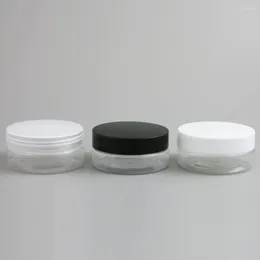 Vorratsflaschen 24 teile/los 50g Leere Klare Creme Behälter Lotion Gläser 50ml Kosmetik Verpackung Kunststoff Mit Kappe