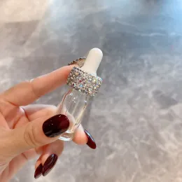 Barattoli Flacone contagocce vuoto con strass Flacone cosmetico con contagocce in vetro trasparente da 10 ml Barattolo cosmetico per bottiglia di olio essenziale all'ingrosso