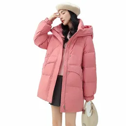 solid Loose Puffer Jacket Women Jaqueta Femina Hooded Stand Collar Down Coat 2023 Winter Thick Warm Overcoat Female Mujer B55 Z2PZ#