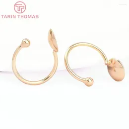 Stud Earrings (8024) 6PCS 15MM 24K Gold Color Brass Round With Ball Open Clip High Quality DIY Jewelry Findings Accessories Wholesale