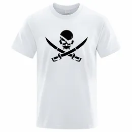 Pirate Skull Logo Divertente Stampa T-shirt Uomo Donna Tshir allentato T-shirt estiva traspirante 100% Cott Oversize Casual Tee Clothes N3LI #