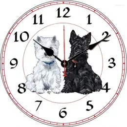 Zegary ścienne Pet Dogs Clock Ciągły ciche montowane carfts Decor Art Decor do domowej sypialni Dekoracja biura