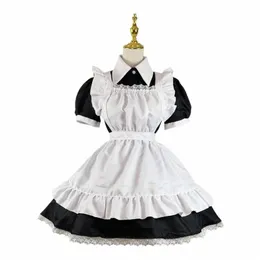 Kadınlar Güzel Maid Cosplay Kostüm Kısa Kollu Retro Hizmetçi Lolita Dr Sevimli Japon French Kıyafet Cosplay Kostüm Plus Boyut 5XL 185D#