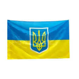 Akcesoria Ukraińska flaga prezydencka żywy kolor poliester z mosiężnymi przelotkami patriotycznymi flagami ukraińskiej chwały Ukrainy Banner Decor Home Decor