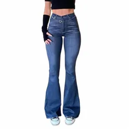 Dayifun-Hohe Taille Mom Jeans für Frauen Stretch Ausgestelltes Denim Hosen Dünne Hosen Weibliche Streetwear Elefanten Jeans Fi Kleidung 55JP #