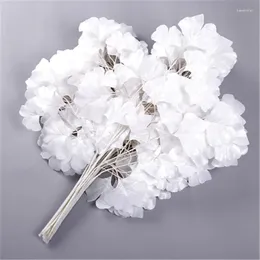 Flores decorativas 12pcs 60cm Ginkgo Biloba Folha Cinco Ramos Maidenhair Árvores Folhas Árvore Artificial Ramo de Seda Haste Jardim de Casamento