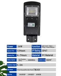 Utomhusbelysning Intergrated Solar Lamp Hushållsgata Ljus IP67 Vattentäta trädgårdslampor 50 100 150 200W Människokropp induktion W1577250