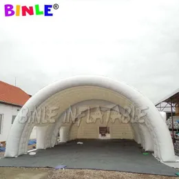 15x8x4m (19x26x13ft) Stort vitt uppblåsbart scenöverdrag med dörrar Uppblåsbar kupolbyggnad stort uppblåsningsbart bröllopsfest Marquee Tent001