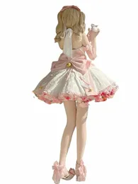 Сексуальная Лолита Pink Maid Dr Японский сладкий женский костюм Kawaii Dr Ролевая игра Halen Party Косплей Аниме Kawaii Одежда W9Jw #