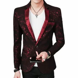 boutique Luxury Shiny Men's Casual Spotted Blazer Gentleman Ball Banquet Party Tuxedo Groom Wedding Dr Stage Host Suit Jacket T0fL#
