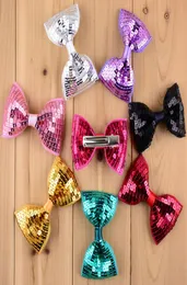 New Xmas silk ribbon Sequin Bows WITH CLIP Embroidery Sweet Gift Hairgrips For Girl Children Cute Small Hairpins Kids Hair Accesso7230220