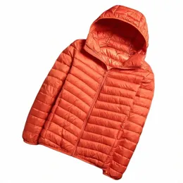 6 färger män puffer jackor mens korean fi casual hooded ultraljus förpackningsbart vatten och vindbeständig andningsbar lager z9lx#