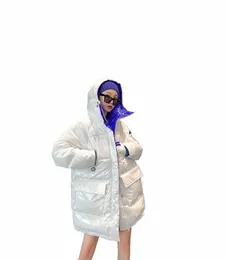 Oversized Cott Acolchoado Parka Jaqueta Casaco de Inverno das Mulheres Para Baixo Cott Jaquetas Quentes Com Capuz Coreano Outwear Brilhante C9l7 #