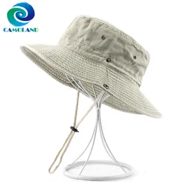 Camoland 100% bawełniany czapka boonie kobiety mężczyźni Summer UPF 50 Sun Hats Mężczyznę Bob Panama Caps Hats Hats Kobiet Kobiet Beach Cape 240325