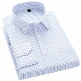 Camisa formal Dr para homens xadrez LG manga Slim Fit Designer Busin listrado masculino social branco camisas Plus Size S a 8XL d2jN #