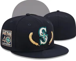 Cappelli da baseball da uomo Mariners taglia aderente Cappelli snapback LA Serie mondiale bianco Hip Hop SOX Cappellini sportivi Chapeau Grey Stitch Heart "Serie" "Love Hustle Flowers Donna a0