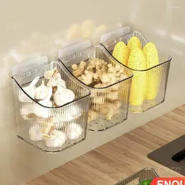 Kitchen Storage Wall-mounted Basket Neat And Orderly Functional Innovative Garlic Ginger Onion Rack Of Small Items Top Wall Box