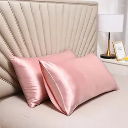 Bettwäsche Sets Silky Satin Pillowcase Hüllkurve Design weiche Imitation Seide Feste Farbkissenbezüge für hochwertige Luxus-Rechteck