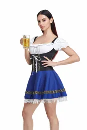 Ladies Beer Maid Oktoberfest Costume Gretchen German Fancy Dr Heidi Wench Size S-4XL H5XM#