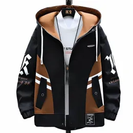 Nuovo autunno inverno casual giacca con cappuccio patchwork cappotti caldi giacca a vento maschile abbigliamento di alta qualità formato 4XL Drop Ship f7IH #