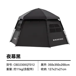 Blackdog ao ar livre hexagonal totalmente automático abertura rápida barraca de acampamento portátil dobrável cola preta proteção solar e proteção contra chuva