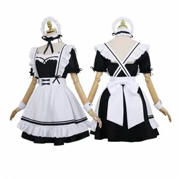 Kobiety dorosły stroje Lolita pokojówka Dr cosplay kostium fantasy rękawiczki na nakrycia głowy Ubrania Halen Carnival Paty Suit x3ai#