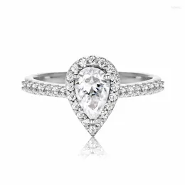 Anhänger Halsketten AnuJewel 1ct Birne Cut Moissanit Verlobung Ehering 925 Sterling Silber Ringe Für Frauen Schmuck Whole266C