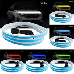 2024 12V Araba Tarama Aydınlatma Gündüz Koşu Hafif Araba Hood Light Strip Su Geçirmez Otomatik DIY Kesici Işıkları Dekoratif Ortam Neon Lamba